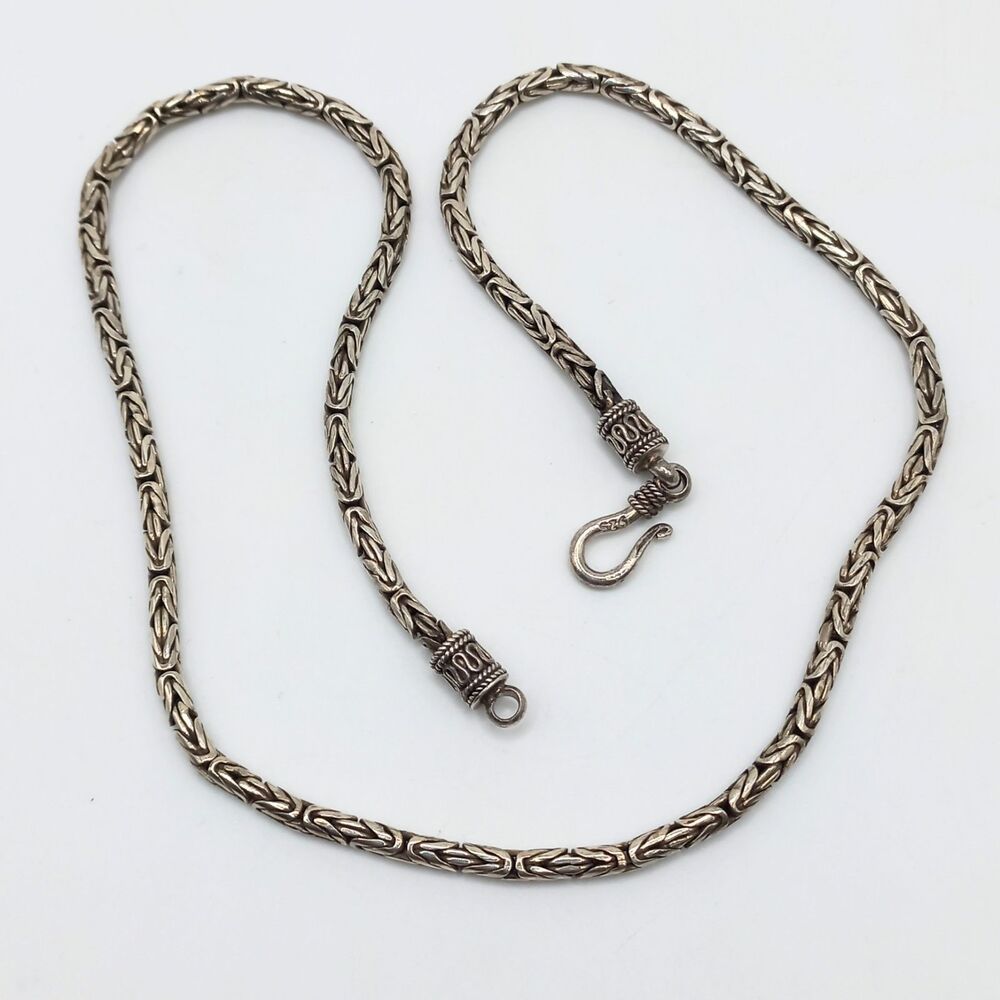 Sterling Silver BYZANTINE CHAIN 3mm 25g 18" Necklace - Picture 2 of 7